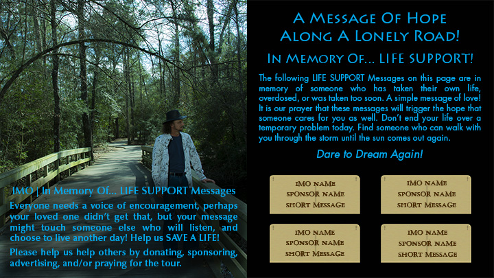 In Memory Of Page - Life Support Messages