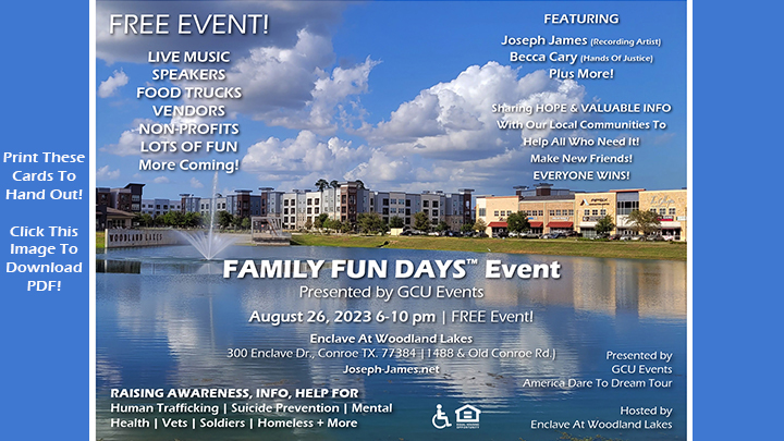 FAMILY FUN DAYS™ Event | Enclave at Woodland Lakes, Conroe TX | August 26, 2023