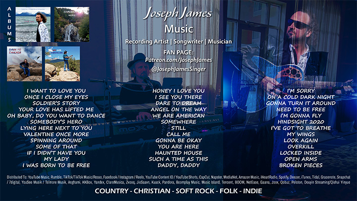 JOSEPH JAMES MUSIC LIST - 4 Albums & Singles