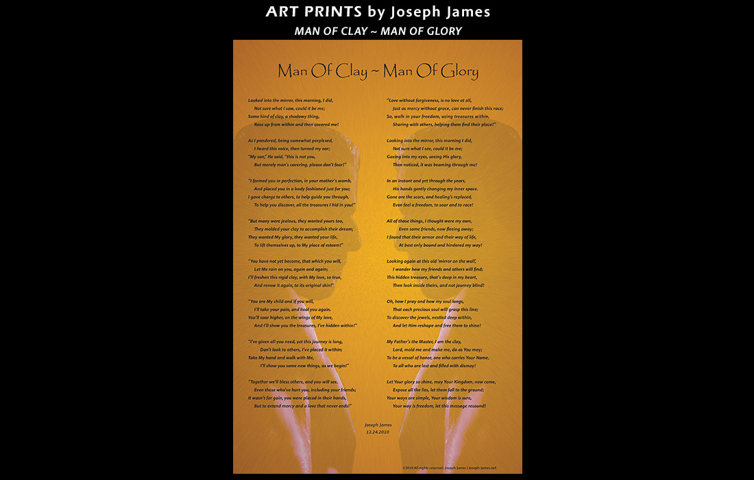 MAN OF CLAY ~ MAN OF GLORY - Story & Art Print by Joseph James
